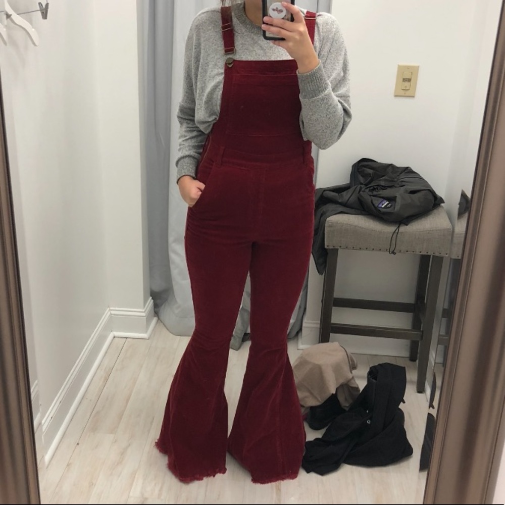 Free People Bell-Bottom Overalls